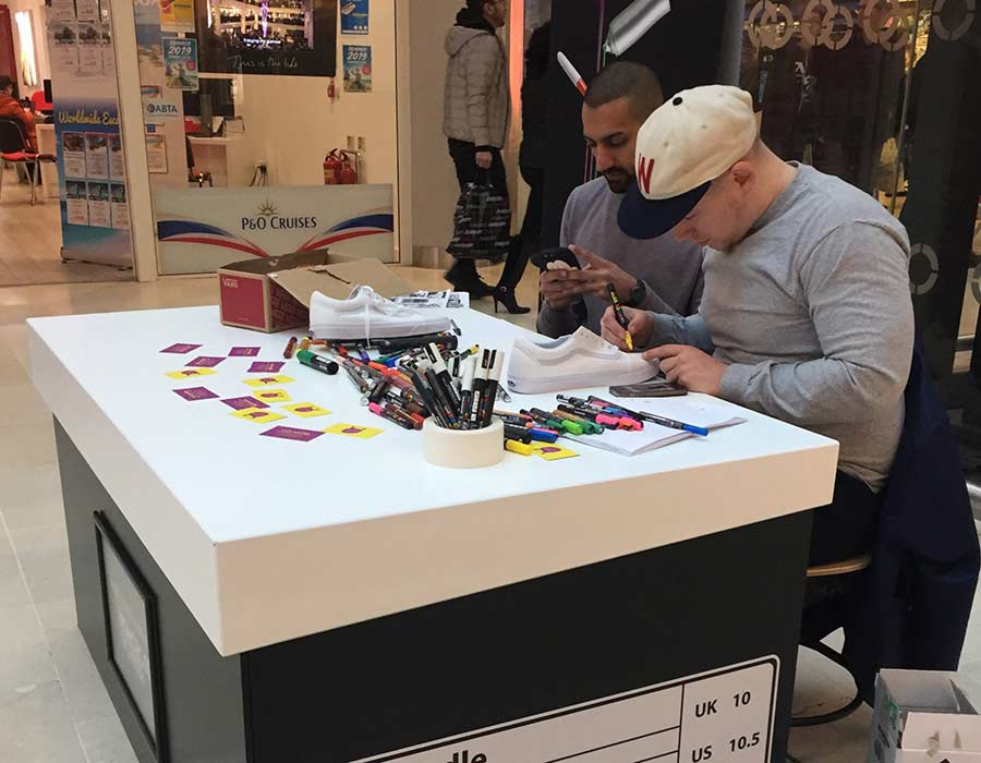 Doing a live art demo